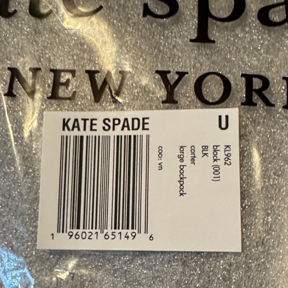 Kate Spade Carter Nylon Large Backpack Black NWT main image 9